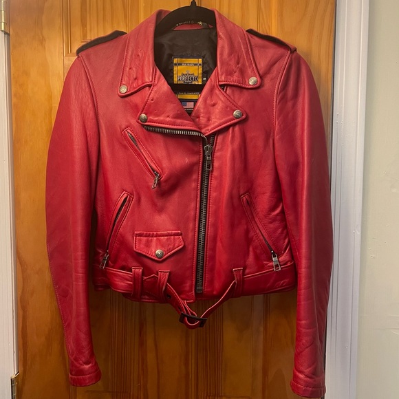 Schott Perfecto 赤 レザージャケット M Schott Perfecto 赤 レザー